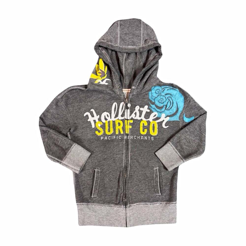 Y2K Hollister Pacific Merchants Women’s Full Zip Hooded Hoodie Pockets Logo M